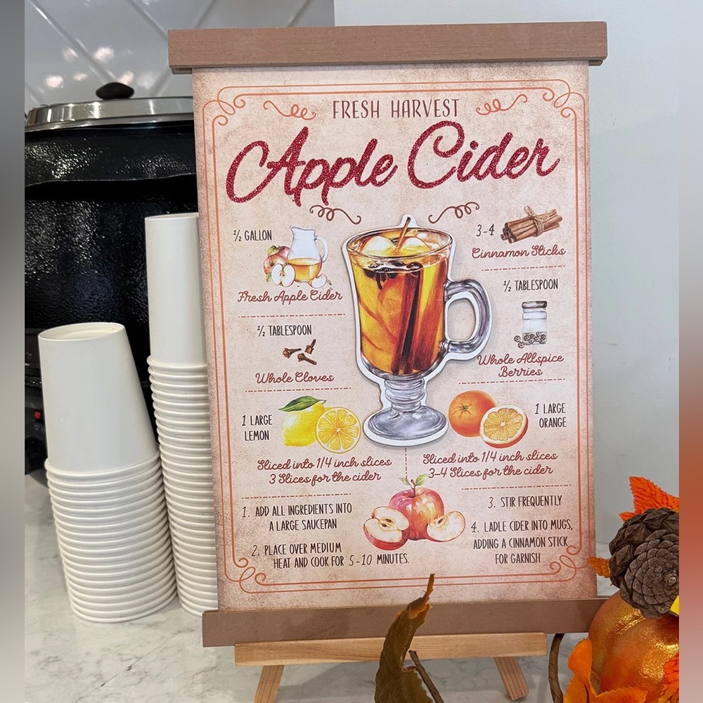 🆕 Target Fresh Harvest Apple Cider Farmhouse Wood Sign Seasonal, Holiday Decor